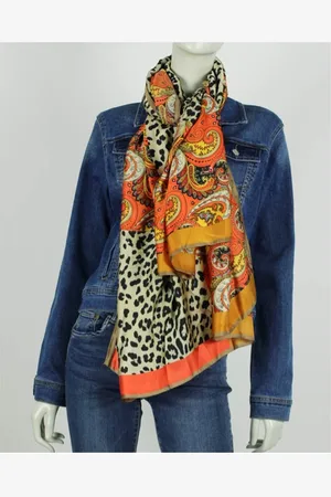 Merkloos Sjaal Paisley - Oranje - 90 x 190 cm