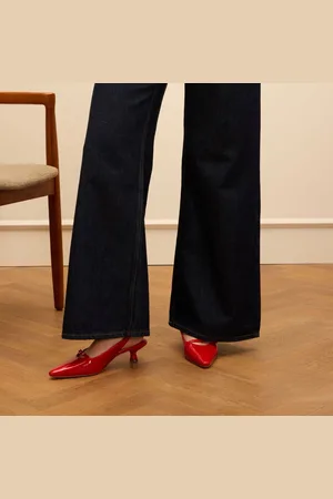 Manfield Dames - Rode lak slingbacks