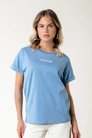 Colourful rebel Uni Logo Boxy Tee Tops & T-shirts Dames - Shirt -