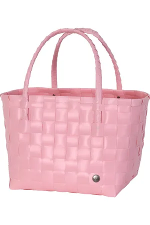 Handed By Duurzame handgevlochten boodschappentas - Shopper - Weekendtas - Strandtas - Sporttas - Paris - roze- lovely pink