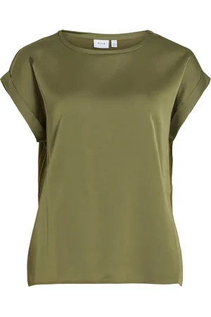 VILA VIELLETTE S/S SATIN TOP - NOOS - Dames - Blouses