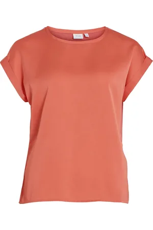 VILA VIELLETTE S/S SATIN TOP - NOOS - Dames - Blouses
