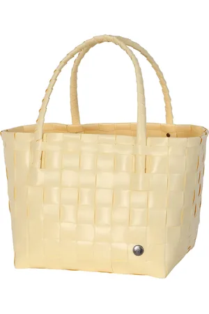 Handed By Duurzame handgevlochten boodschappentas - Shopper - Weekendtas - Strandtas - Sporttas - Paris - lichtgeel - vanilla yellow