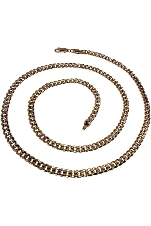 esde2 60cm x 4mm Cubaanse Ketting Unisex - Gold Plated - Schakelketting met Details - Dames Heren