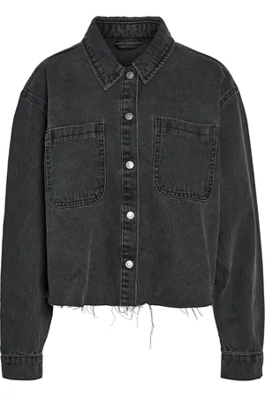 Noisy May Jas Nmalva L/s Denim Sh Shacket Az387bl 27034240 Black Denim Dames