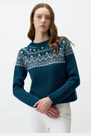 Jimmy Key Trui Met Ronde Hals, Slim Fit En Patroon