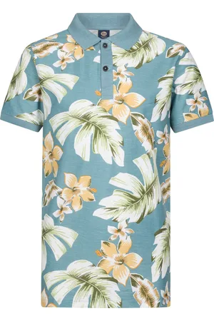 Petrol Industries Jongens All-over Print Polo Pier - Blauw