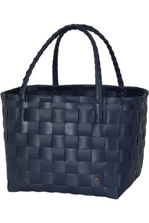 Handed By Duurzame handgevlochten boodschappentas - Shopper - Weekendtas - Strandtas - Sporttas - Paris - blauw - night blue