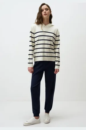 Jimmy Key Marineblauwe Gebreid Joggingbroek