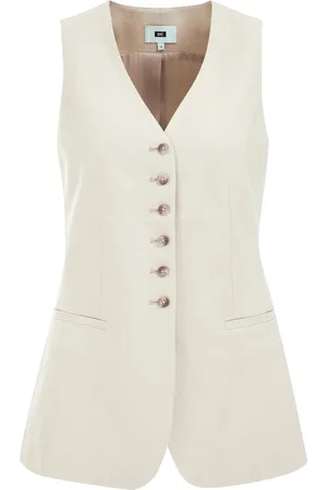WE Fashion Dames gilet van linnenmix