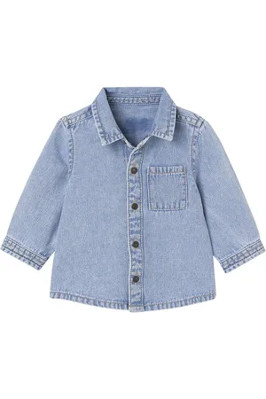 Vertbaudet Denim blouse met drukknopen voor baby