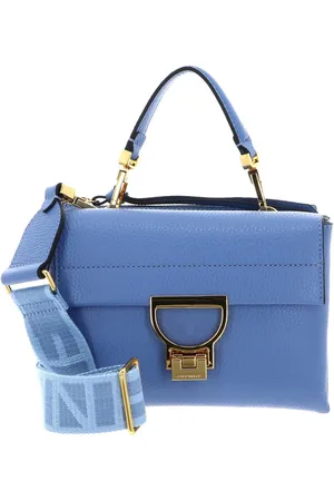 Coccinelle Leren Schoudertas Handtas Arlettis Signature Handbag Grained Leather Blauw