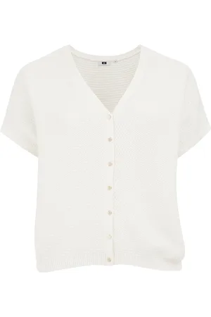 WE Fashion Dames gebreid vest met structuur - Curve