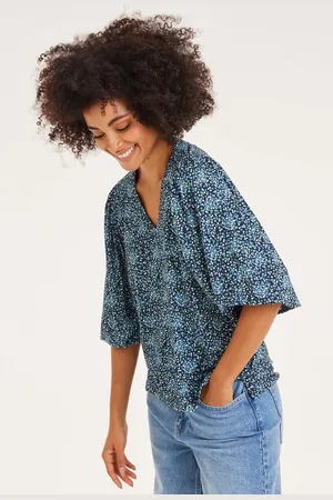 DIDI Dames Top Becca Dark blue Fuji XS print maat 40
