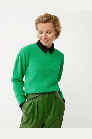 Mexx Round Neck Colorblock Knitted Pullover Bright Green