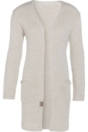Knit Factory Ruby Gebreid Vest - Gebreide dames cardigan - Middellang vest reikend tot boven de knie - damesvest gemaakt uit 10% wol, 5% Alpaca, 10% viscose en 75% acryl - 36/38 - Met steekzakken
