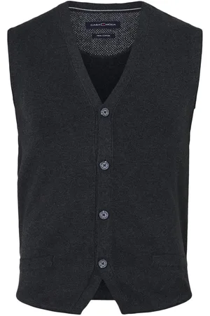 Casa Moda Mouwloos heren vest katoen - antraciet