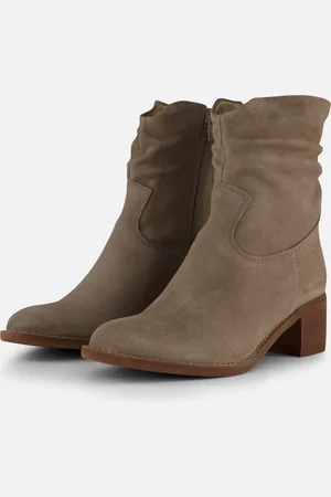 Aqa Shoes Aqa Plooi Enkellaarsjes Suede - Dames