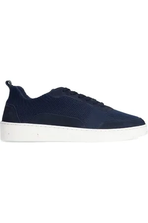 Manfield Heren - Navy knit fabric sneakers