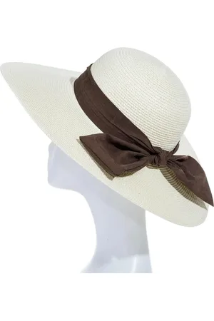Merkloos Grace Zonnehoed Dames - UV Werend - Papieren hoed - Zomerhoed heren - Met ornamenten - 40 cm
