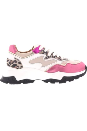 DWRS Dames Sneakers Chester Leopard White Pink