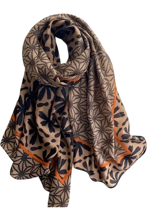 Merkloos DEETJE – Dames sjaal - Zomersjaal - Voorjaarssjaal - Mode Sjaal - Shawl - Geometrische Sjaal - Bloemenprint - Viscose - 180cm*85 cm - tinten