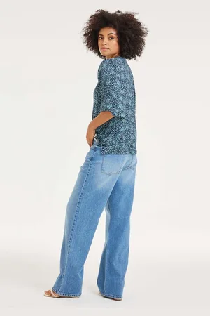 DIDI Dames Top Becca Dark blue Fuji XS print maat 48