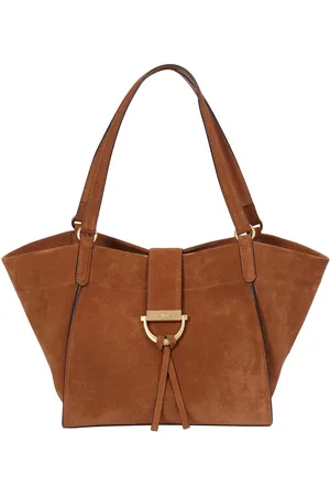 Abro+ Leren Schoudertas Leather Suede Shopper Temi Lichtbruin