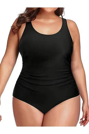 Merkloos Grote maten Badpak- Corrigerende Zwempak- Dames Badmode Bikini Tankini Zwemkleding- Ruches Slim Fit Zwemkleding Strandkleding Y24-01-