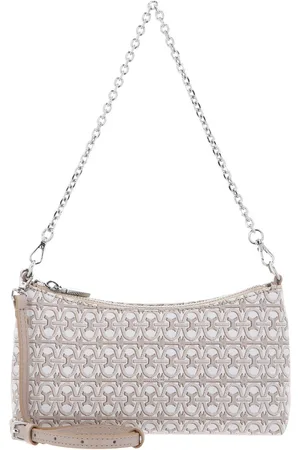 Coccinelle Schoudertas Aura Coated Monogramm Mini Bag Beige