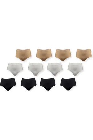 Merkloos Dames Slip - Hoge Taille Slip Naadloos Microfiber Ondergoed 12 Pack