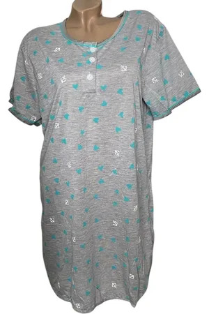 Merkloos Dames nachthemd korte mouw met stippen XL 42-44 /zwart