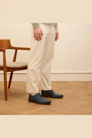 Van Lier Heren - Blauwe nubuck veterschoenen