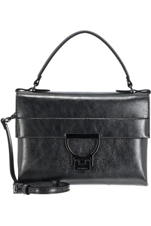 Coccinelle Leren Handtas Schoudertas Arlettis Smooth Metal Handbag Antraciet