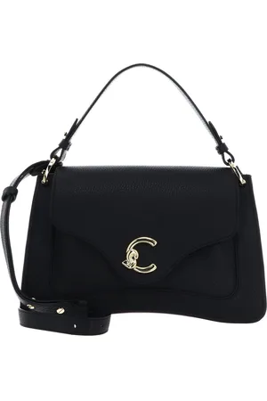 Coccinelle Leren Schoudertas Handtas C-Me Grained Leather Handbag Zwart