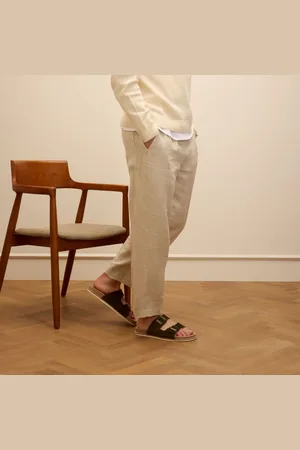 Manfield Heren - Groene suède slippers