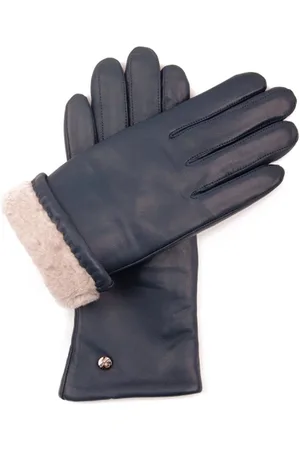 Merkloos Warme dames handschoenen - Donker - L - wol/schapenvacht/leer/Leder - Schapenvacht handschoenen - wollen handschoenen - warme handschoenen - met touchscreen