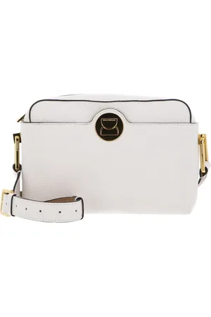 Coccinelle Leren Schoudertas Liya Crossbody Bag Crème