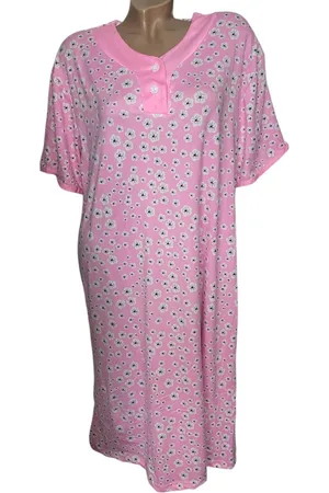 Merkloos Dames nachthemd met korte mouw L roze