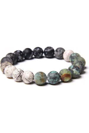 Marama Armband Tampa - elastische armband - matte kralen natuursteen - 19-23 cm.
