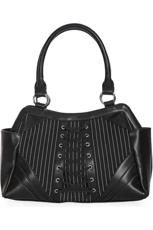 Banned Retro Black Core Pinstripe Schoudertas/Shopper