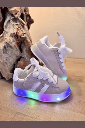 Merkloos Striped Sneaker Pink met lichtjes