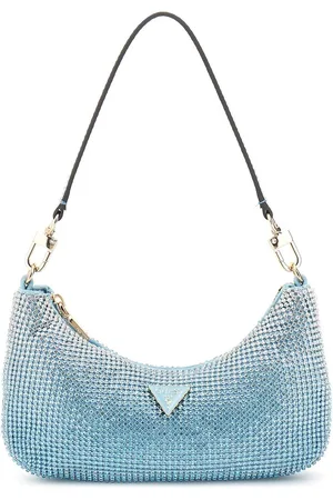 Guess Schoudertas Avondtas Zalina Mini Top Zip Shoulder Bag Lichtblauw