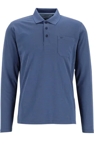 Redmond Regular fit polo lange mouw - melange