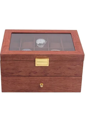 Merkloos Horlogebox - Horloge doos - Hout glans - 20 horloges - horlogedoos heren - Stijlvolle horloge opslag