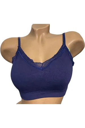Merkloos Comfort bra - Beha 6487 van Viscose met dunne schouderbandjes M/L donkerblauw