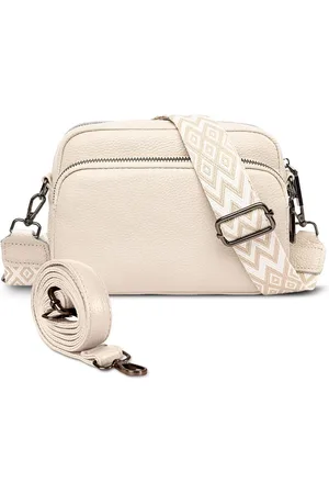 Merkloos Lederen schoudertas - crossbody tas voor dames