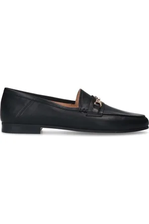 Manfield Dames - Zwarte leren loafers
