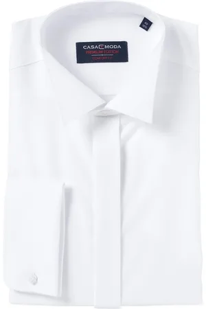 Casa Moda Comfort fit smoking overhemd - dubbele manchet en wing kraag - - Strijkvrij - Boordmaat: 50