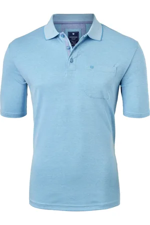 Redmond Regular fit poloshirt - lichtblauw melange